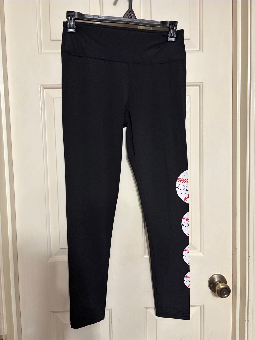 Black Baseball Accent Women's Leggings